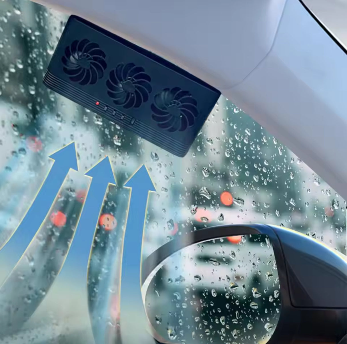 Solar Powered Car Radiator Cooling Fan With 3 Air Outlets Car Window Air Vent Fan USB Powered Auto Ventilation Fan For All Cars