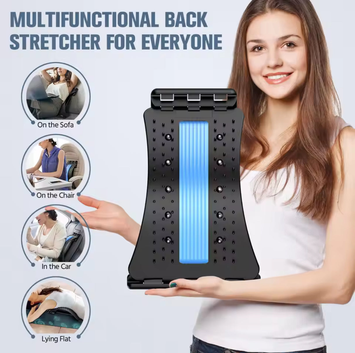 Multilevel Back Stretcher for Back Pain Relief Lower & Upper Back Support for Herniated Disc Recovery