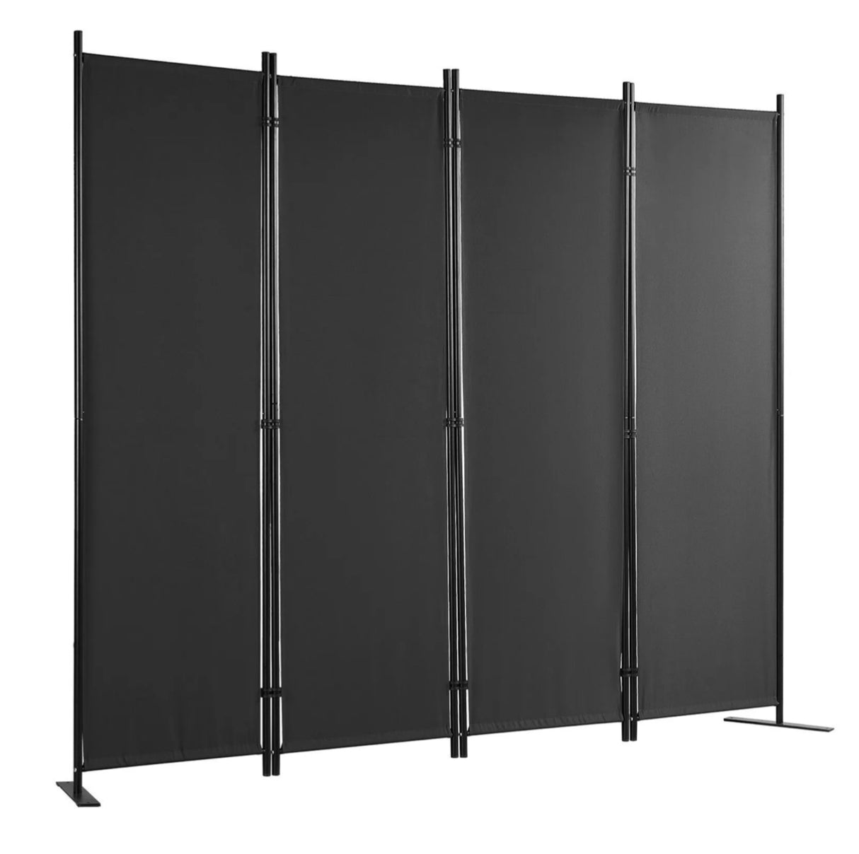 4-Panel Room Divider Folding Privacy Screen Home Office 224 x 171cm Black
