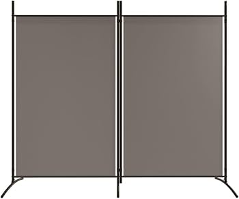 2-Panel Room Divider Living Room Bedroom Partition Privacy Protection Screen Room Separator Folding Dressing Wall Black Fabric