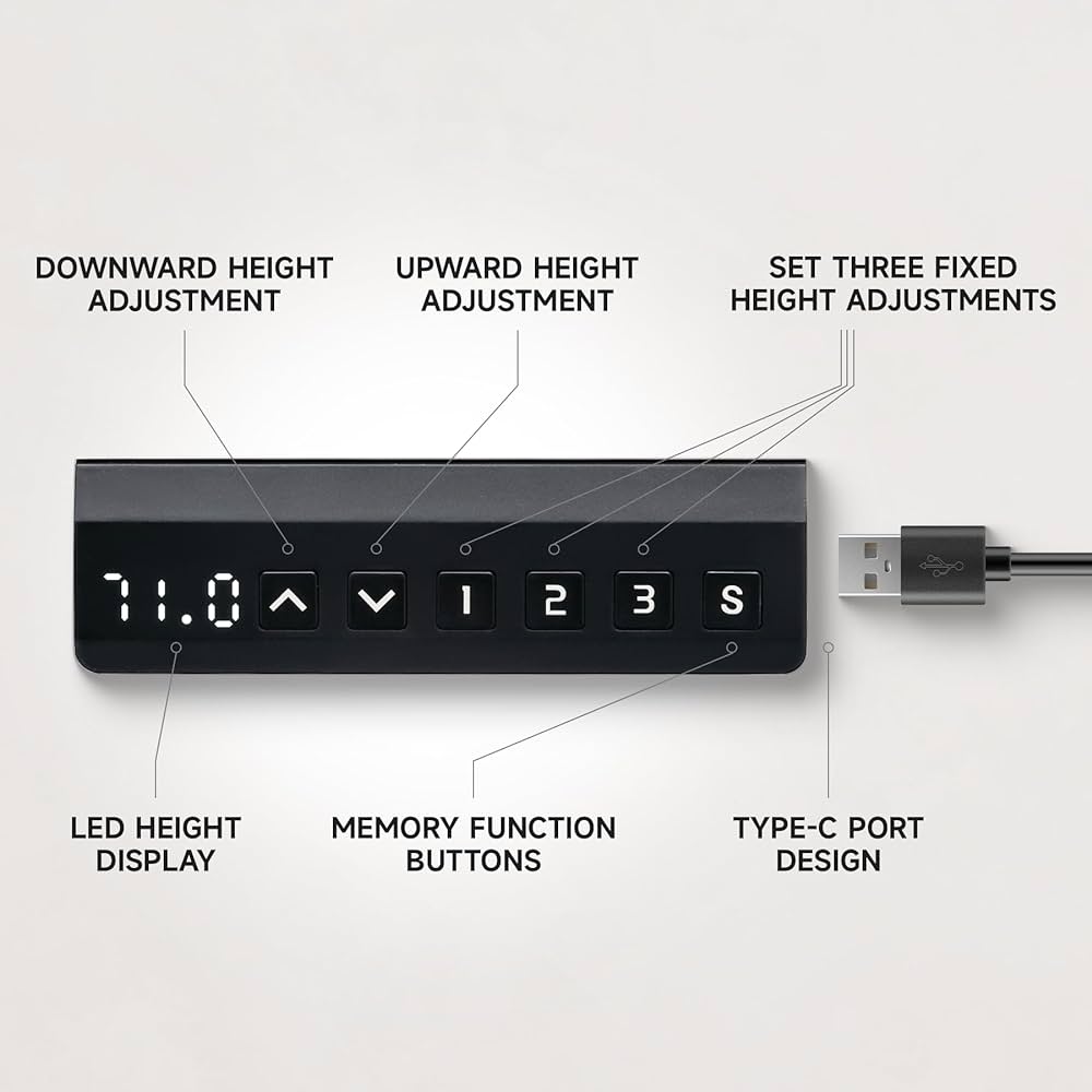 Ergonomic Standing Desk Adjustable Height 71cm to 116 cm Electric Sit-Stand Lift Computer Desk,Memory Modern Lift Electric Gaming Desktop Work Standing Desk for Home, Office, Gamingļ¼Whiteļ¼