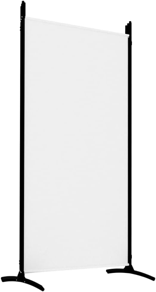vidaXL Modern Room Divider with Foldable Design, 5-Panel Fabric Divider in White, Privacy Screen for Living Room and Bedroom, 433x180 cm