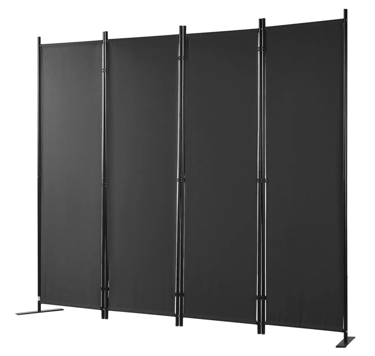 4-Panel Room Divider Folding Privacy Screen Home Office 224 x 171cm Black