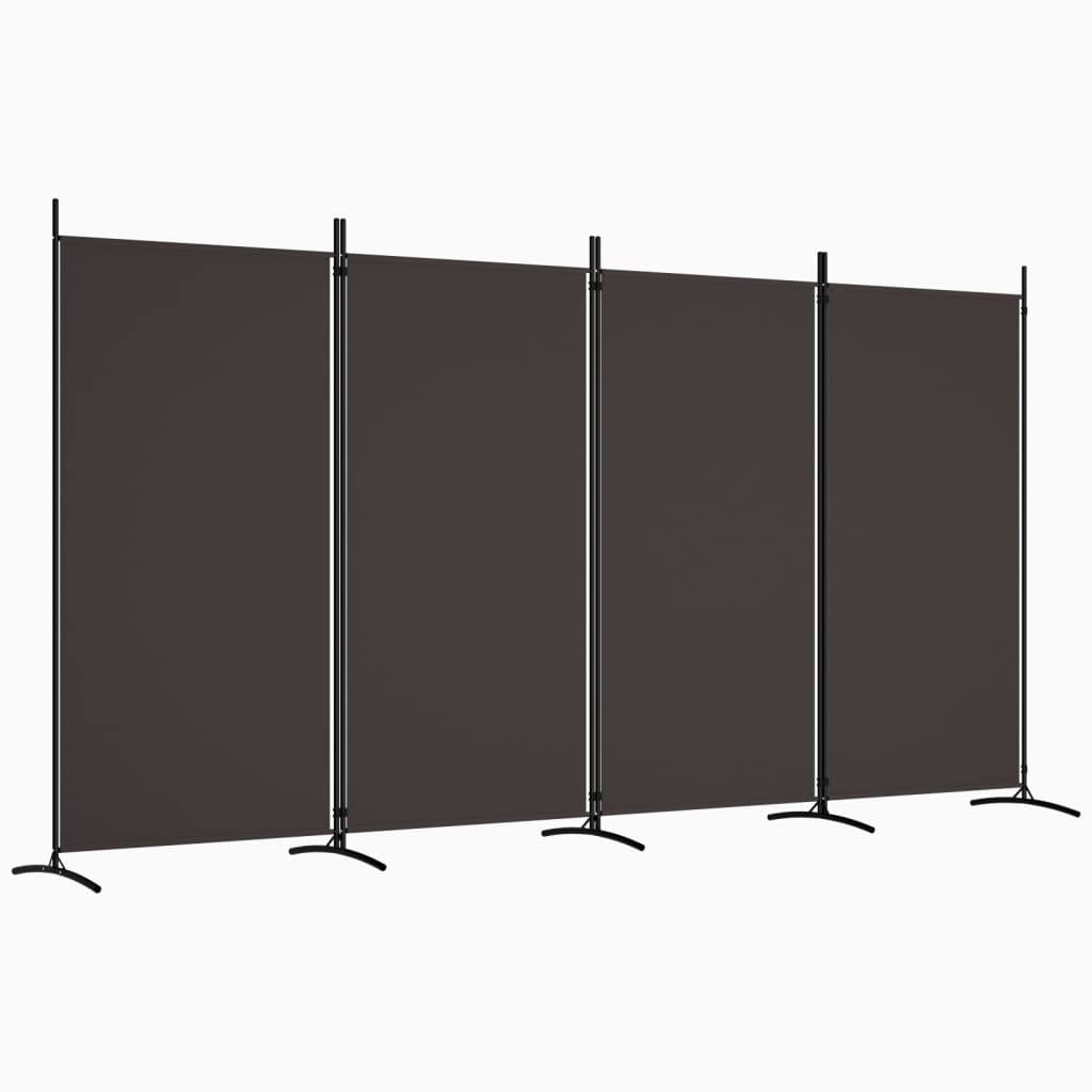 vidaXL Modern Room Divider with Foldable Design, 5-Panel Fabric Divider in White, Privacy Screen for Living Room and Bedroom, 433x180 cm