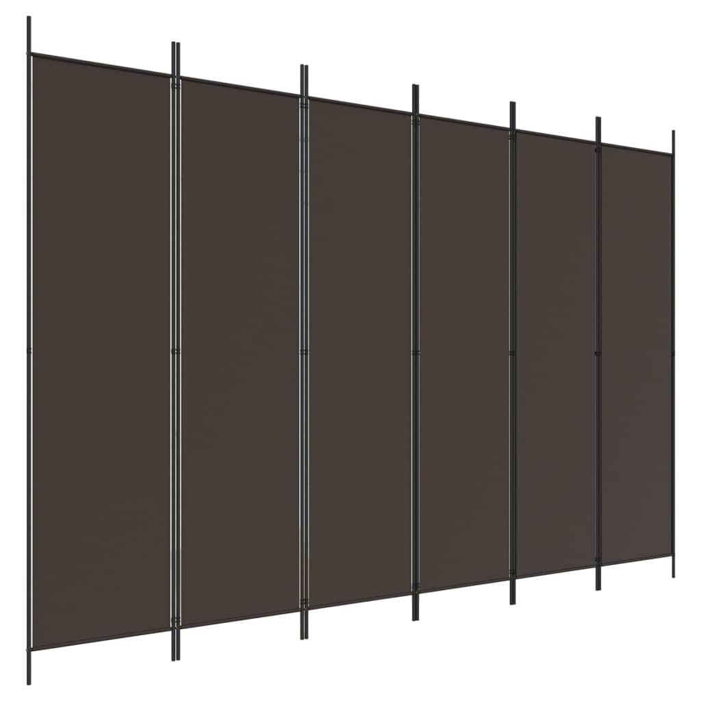 'vidaXL 6-Panel Room Divider in Black - Versatile and Foldable Partition, Made with Durable Fabric and Iron, Ideal for Bedroom and Living Room