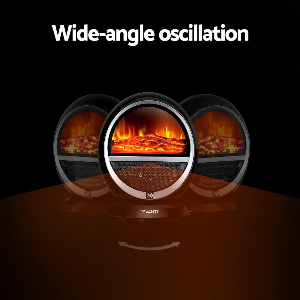 Electric Fireplace Fire Heater 3D Flame Effect Heaters Indoor 1500W