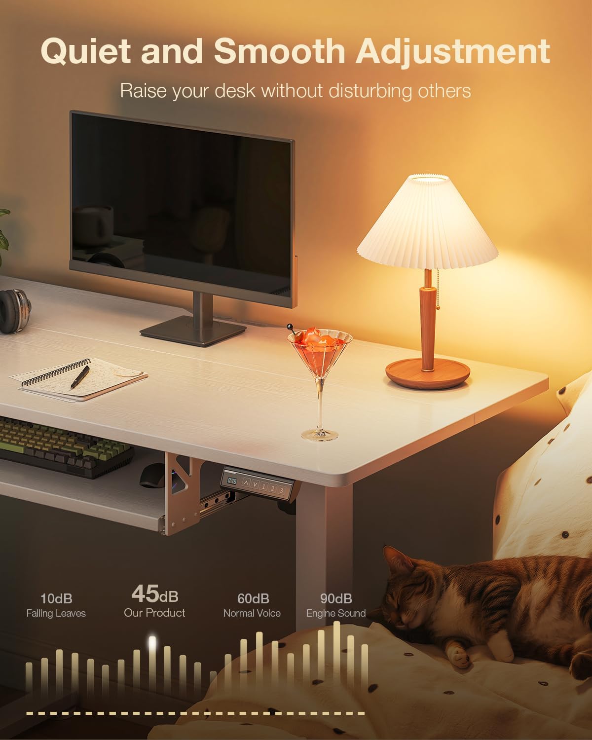 ODK Electric Standing Desk with Keyboard Tray & Memory Control,72-118cm Height Adjustable Sit Stand Desk,Ergonomic Computer Desk for Home Office,100 * 50cm,White