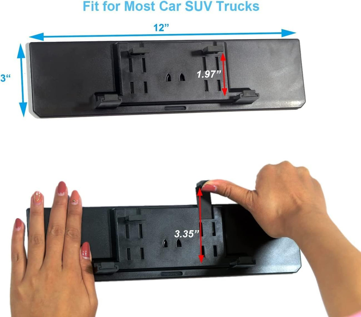 Rear View Mirror, Universal 12 Inch Interior Clip-on Panoramic Rearview Mirror for Car, HD Wide Angle Viewing Mirror to Reduce Blind Spot Effectively, Fits Most Car SUV Trucks – Clear