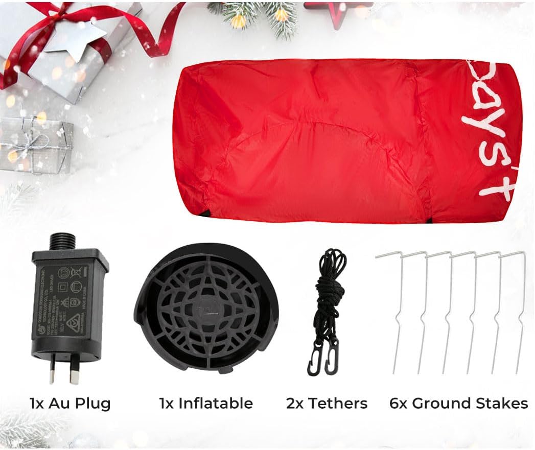 Christmas Inflatable Santa Clau Boat Xmas Indoor Decorations with LED Lights,Fast Self-Inflatable and deflatable,Waterproof Home Garden Holiday Party Outdoor Decor Red Colour 135cm x 210cm