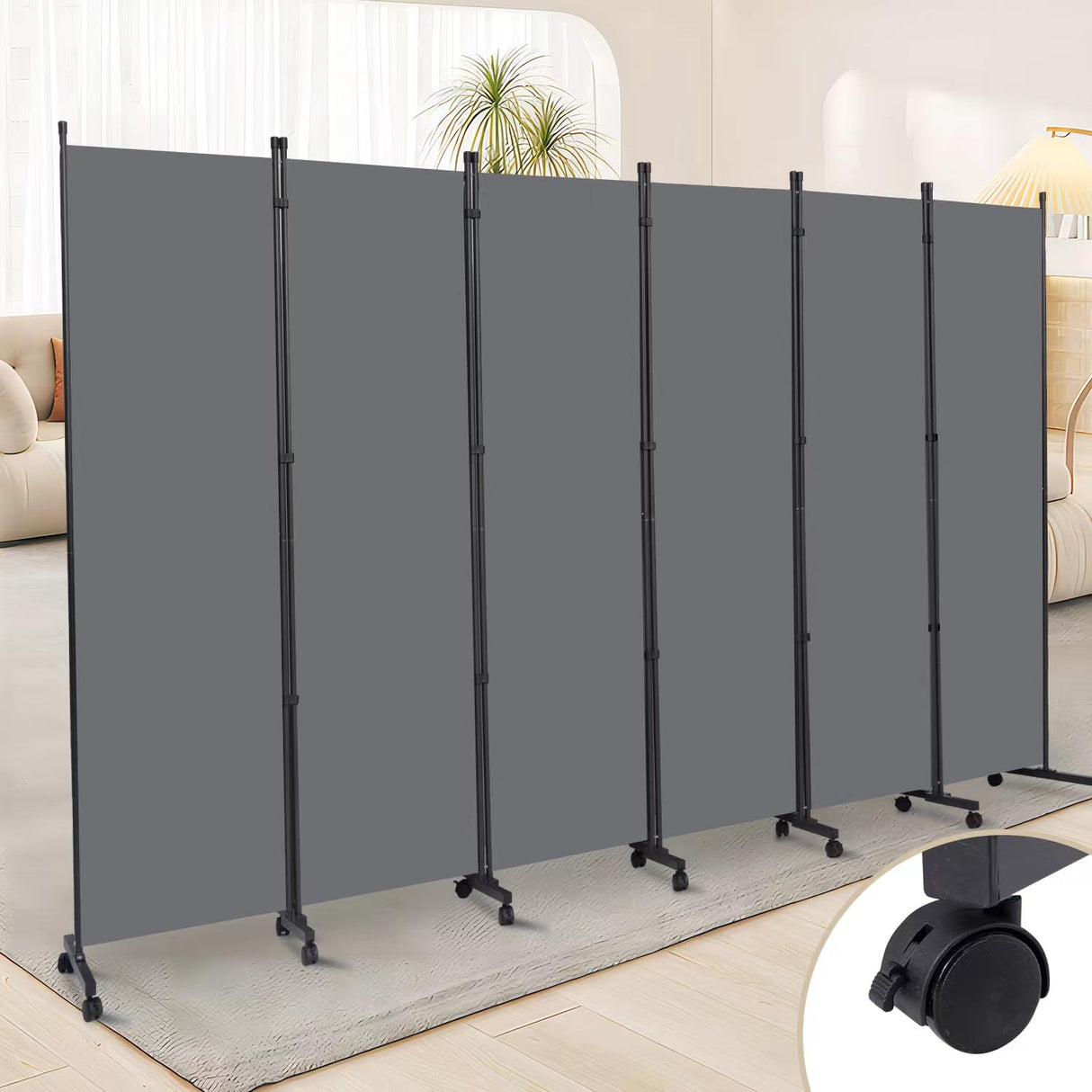 Room Divider 1 Panel Room Dividers/Wheels, Fabric Room Divider Panel for Office Room Partitions and Dividers, Portable Partition Wall Divider for Room Separation, Flexible Privacy Screen Indoor