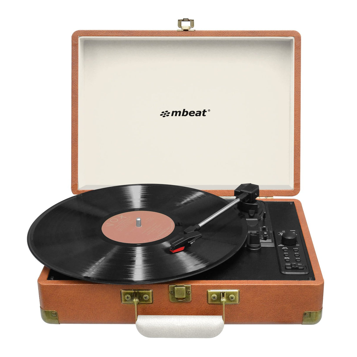 Aria Retro Turntable Player Bluetooth & USB Recording with Built-in Twin Speakers Brown