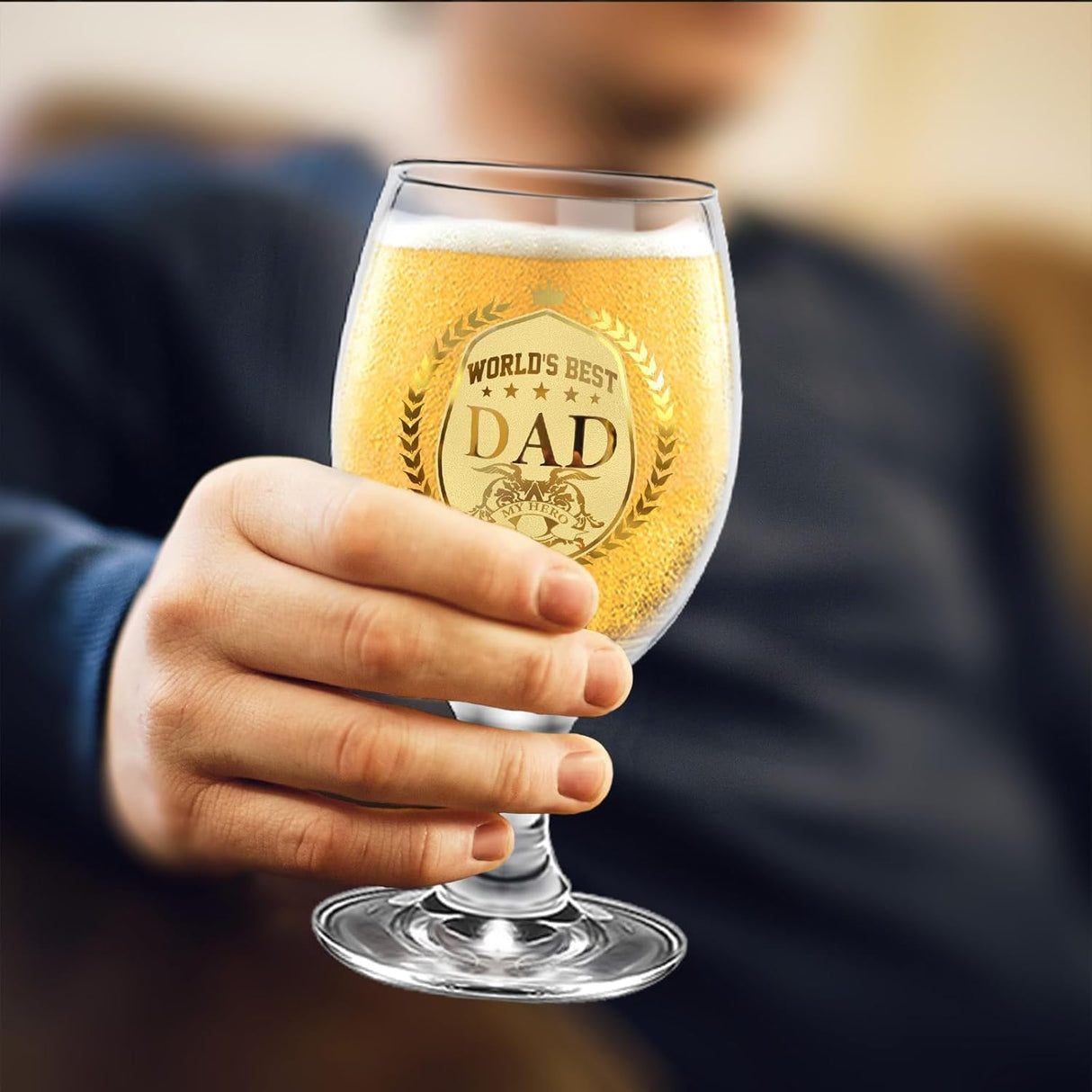 Yalucky Personalised Gifts Dad Beer Glasses Presents for Dad Gifts from Daughter Son Father's Day Daddy Gifts Christmas Birthday Gifts for Men Dad Birthday Gifts Mens Gift Set