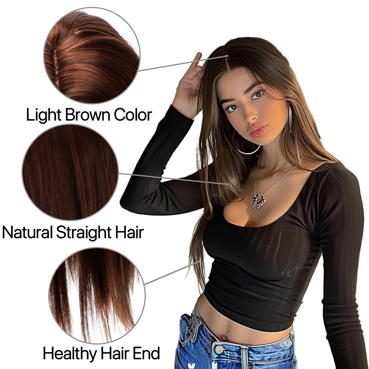 Long Straight Wig|Synthetic Long Wigs for Women|Cosplay Wig for Fashion Women 28inch