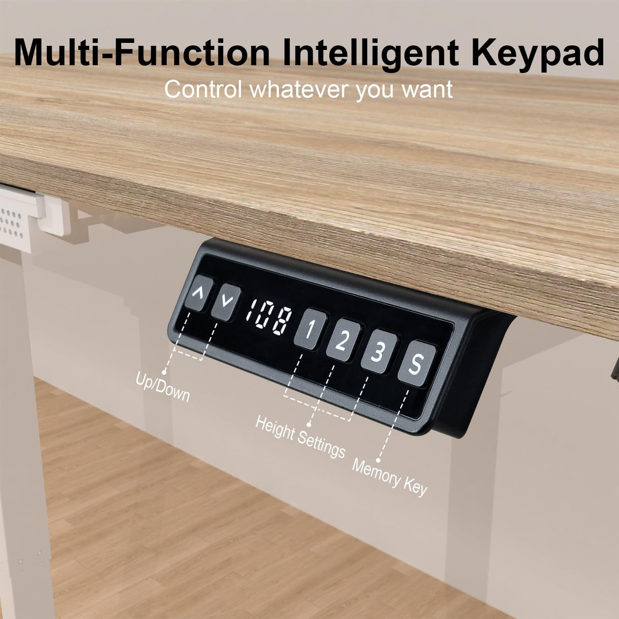 100 x 60cm Electric Standing Desk, Height Adjustable Stand Desk with Drawers,Sit Stand Computer Home Office Desk (Oak Top White Legs)