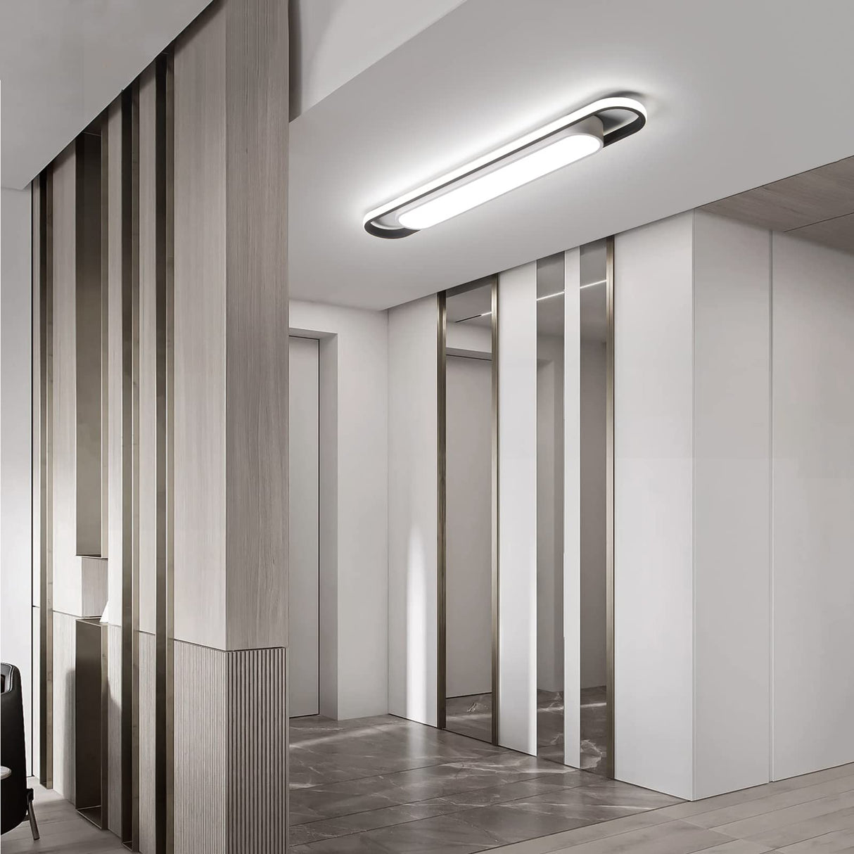 Modern LED Ceiling Light, 36.2" Flush Mount Ceiling Lamp,Metal Ceiling Chandelier Lighting Fixture for Living Room Bedroom Dining Room Office Hallway Aisle (White Light)