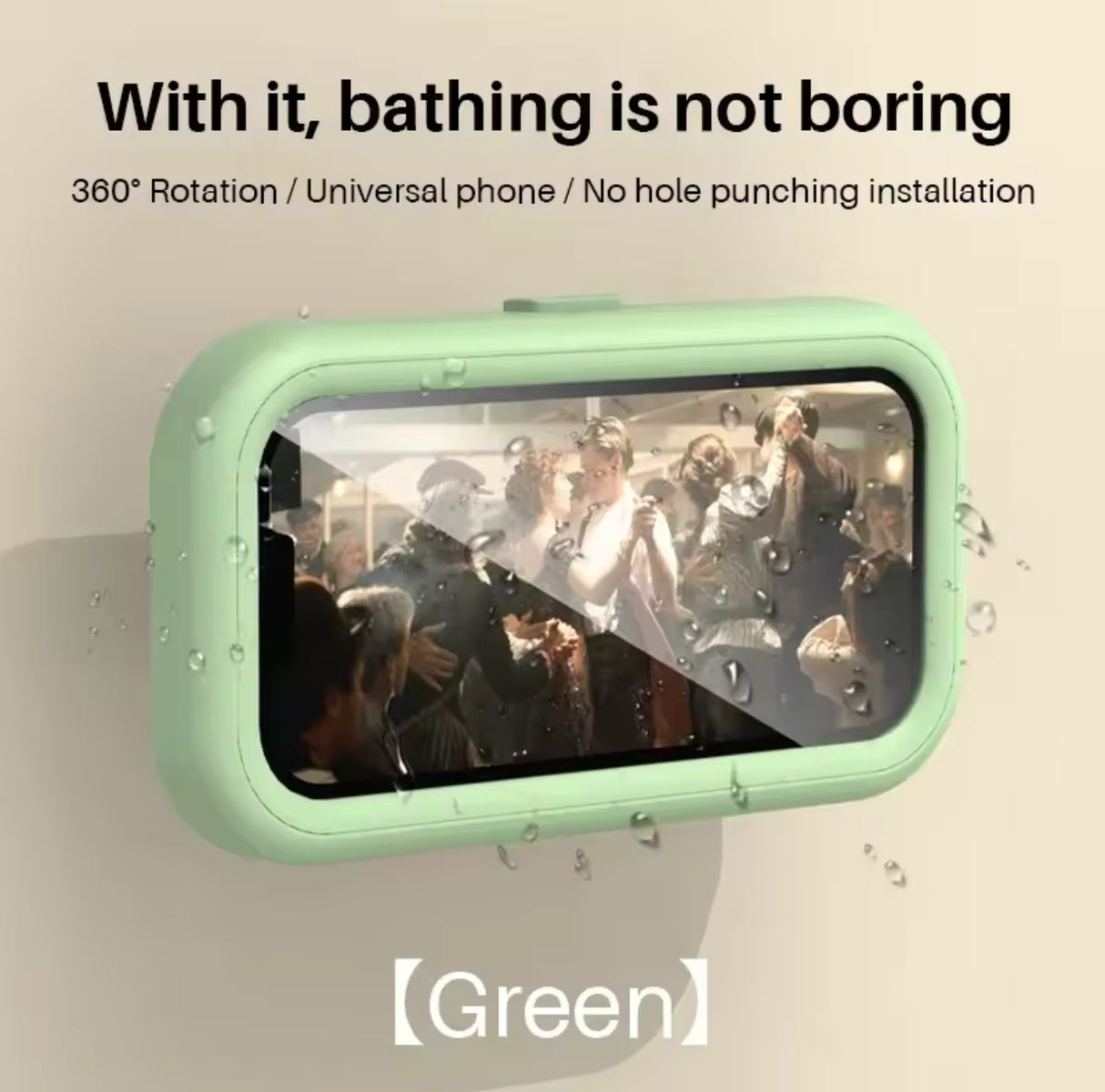 Cell Phone Holder Adjustable Sticky Wall Mount Waterproof Box Shower Bathroom Phone Stand TV Catch Up Use All Smartphones