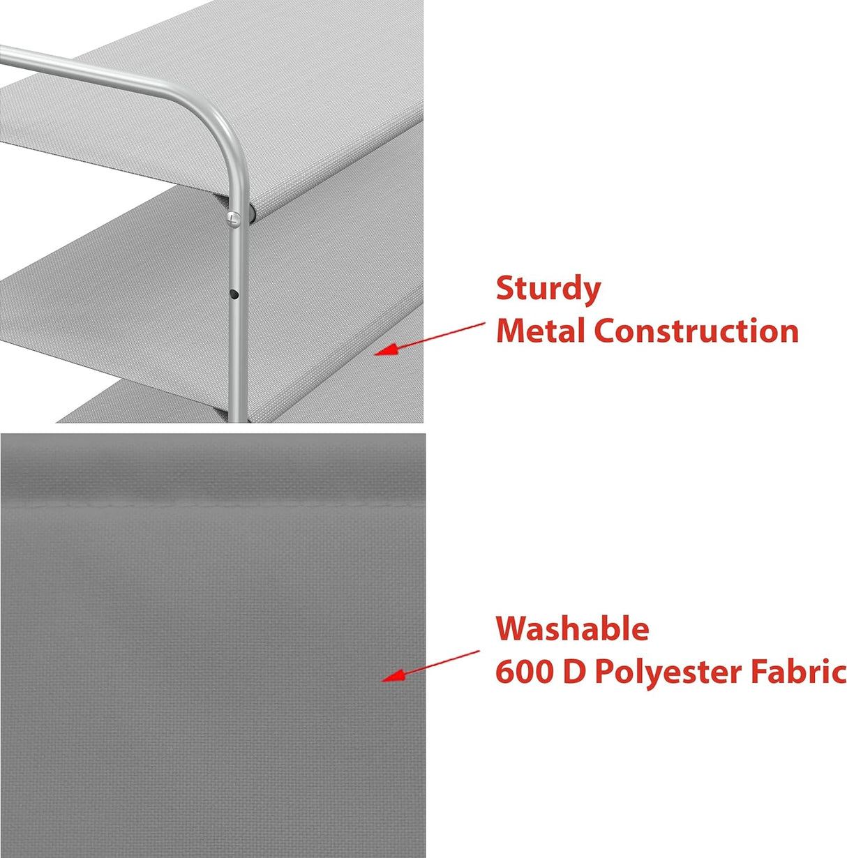 Simple Houseware 5-Tier Shoe Rack Storage Organiser, Grey