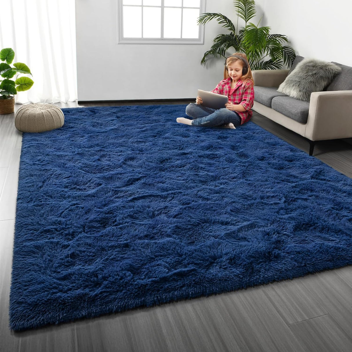 Large Area Rugs for Living Room, Ultra Soft Indoor Modern Fluffy Bedroom Carpets, Washable Furry Throw Rugs Area Carpets for Children Bedroom Home Decor Nursery Rug (Pink, 80 x 160 CM)