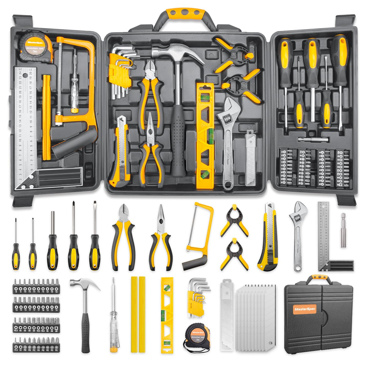 79-Piece Hand Tool Set Household Comprehensive Kit Auto Repair Tool Set Multi-functional Tool Kits for Homeowner General Household Hand Tool Set w/ 1 Storage Case for Repairing