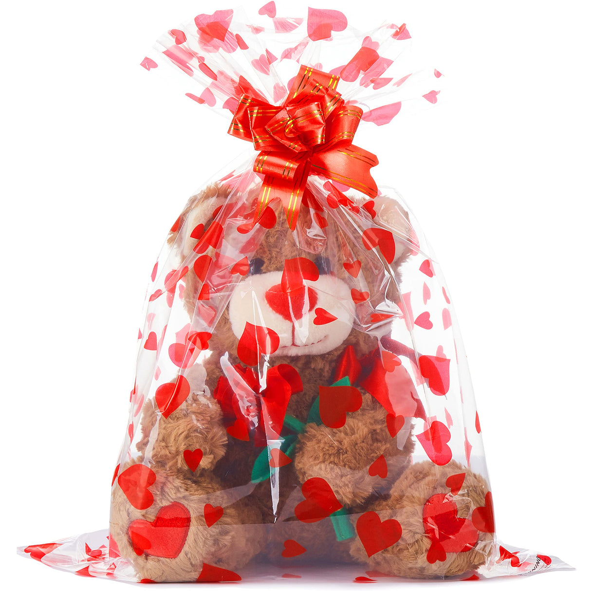 Bear Stuffed Animal Love Plush Toy with Bow for Valentine Day,Cute 10.6" Plushie with Rose Soft Small Cuddly Toy,Valentineās Day Gifts for Girlfriend Boyfriend Her Girls Boys (Bear)