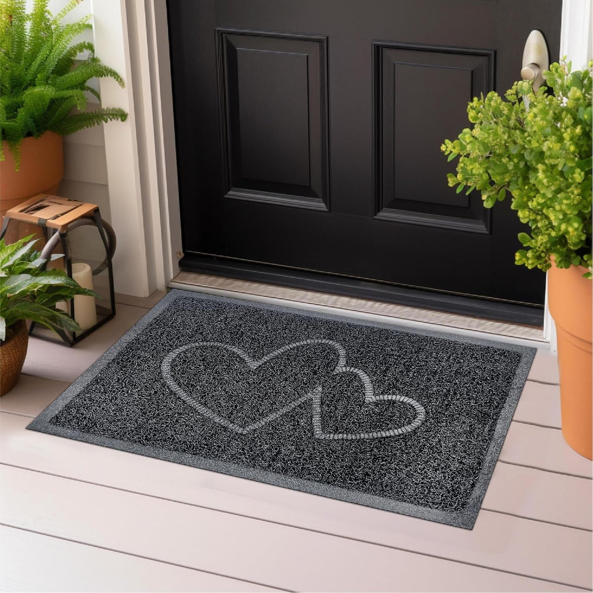 Majo Lifestyle Floor Mats Indoor and Outdoor Use - Robust Rubber Front Door Mats - Bathroom Rug - Doormat Gift - Pet Mat - Welcome Doormat Outside (Black)