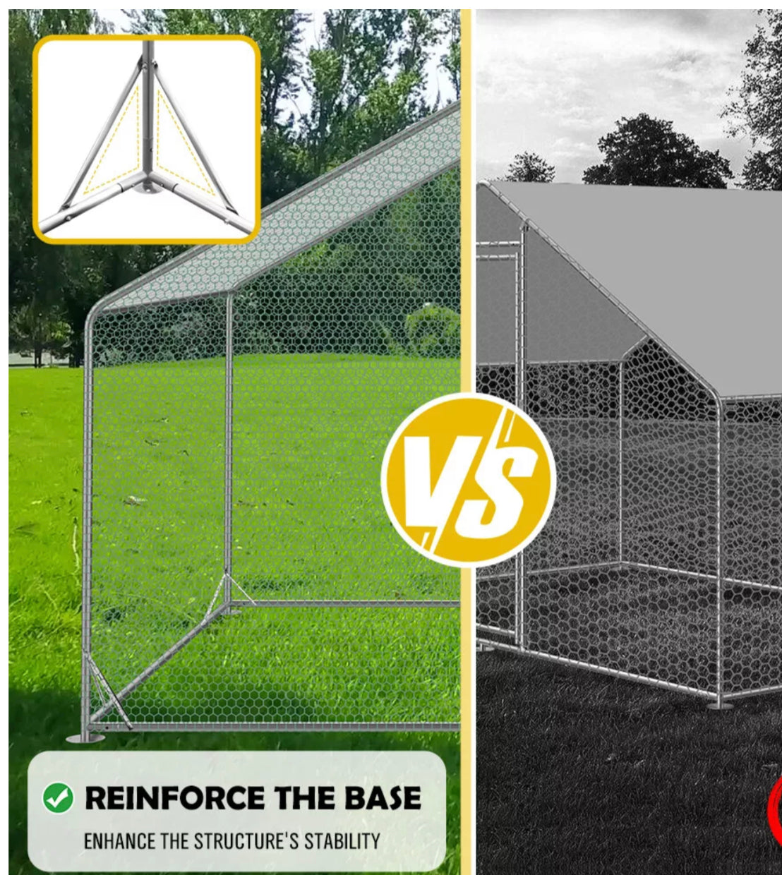 Large Outdoor Dog Kennel Pet Dog Cat Playpen Backyard Dog House Enclosure