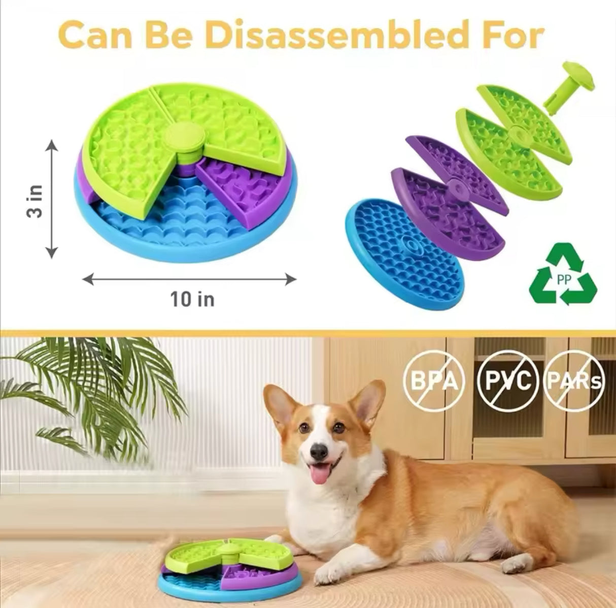 Pet Puzzle Slow Feeder Interactive Dog Puzzle Game Layers Detachable Slow Eating Dog Bowl Anti-anxiety Dog Feeder Bowl