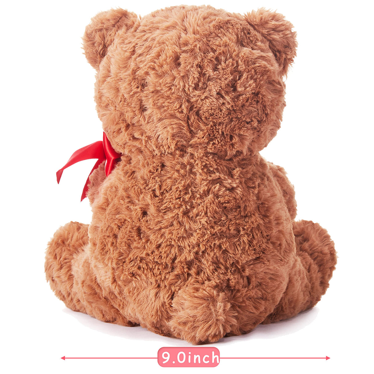 Bear Stuffed Animal Love Plush Toy with Bow for Valentine Day,Cute 10.6" Plushie with Rose Soft Small Cuddly Toy,Valentineās Day Gifts for Girlfriend Boyfriend Her Girls Boys (Bear)