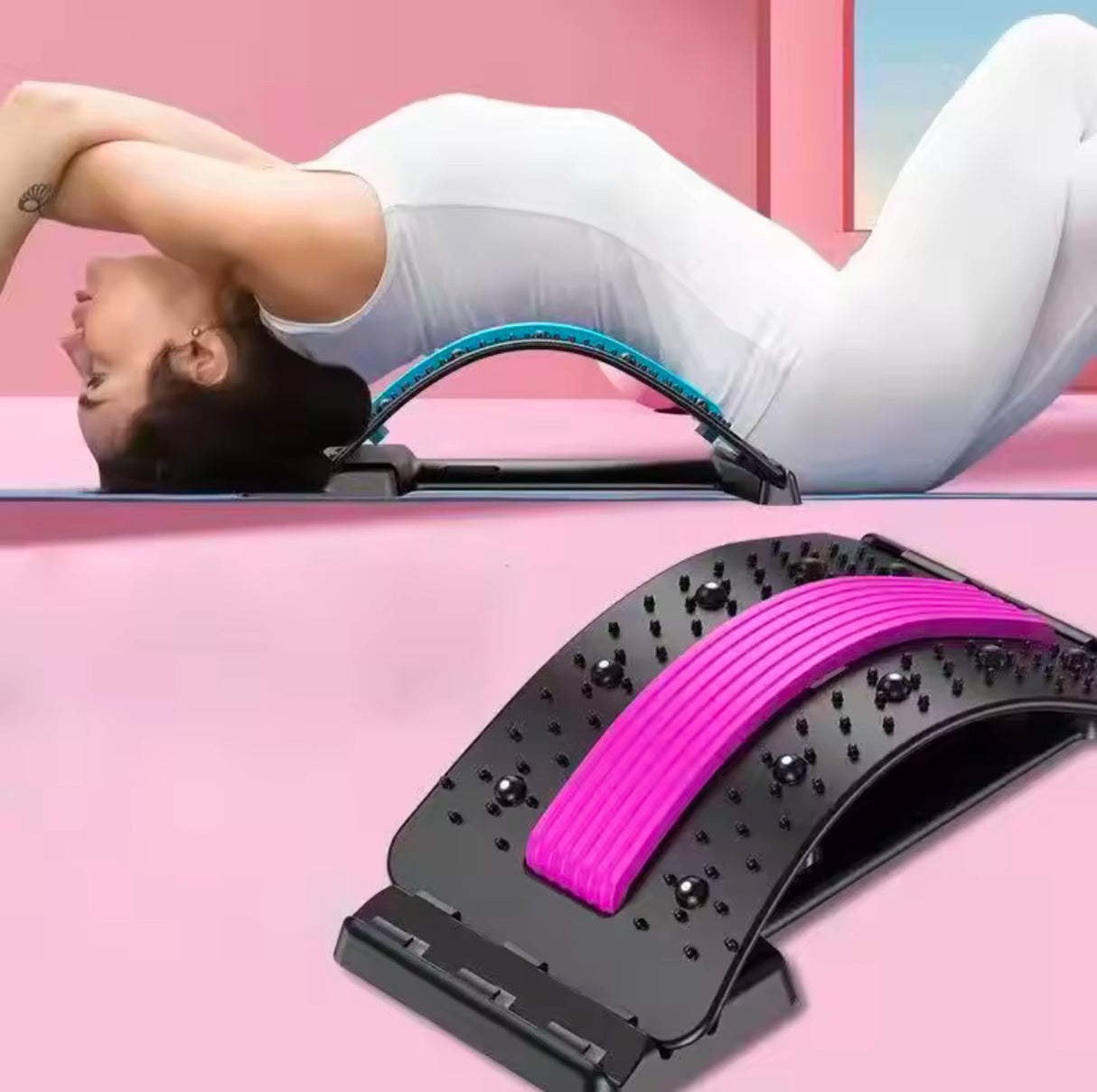 Multilevel Back Stretcher for Back Pain Relief Lower & Upper Back Support for Herniated Disc Recovery