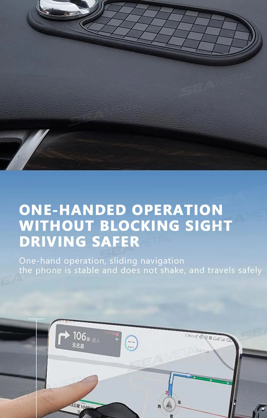 2 in 1 Dashboard Anti Slip Mat with Phone Mount 360-Degree Rotation Car Phone Holder Non-Slip Adhesive Mat for Car