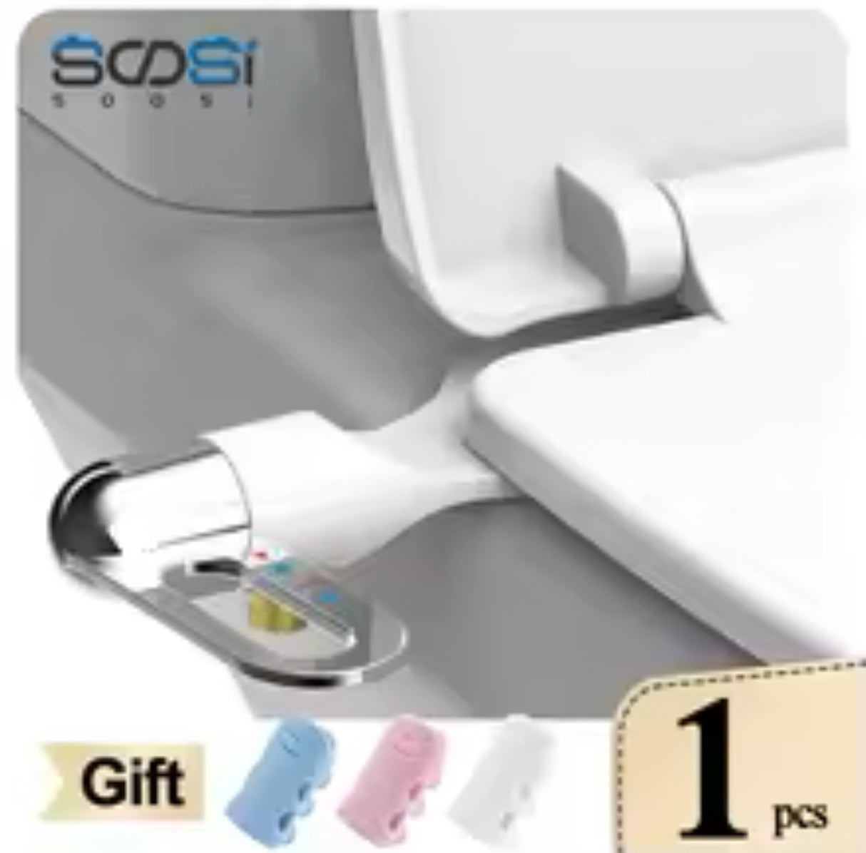 Bidet Toilet Seat New Lightweight Ultra-thin Non-Electric Double Nozzle Adjustable Water Pressure