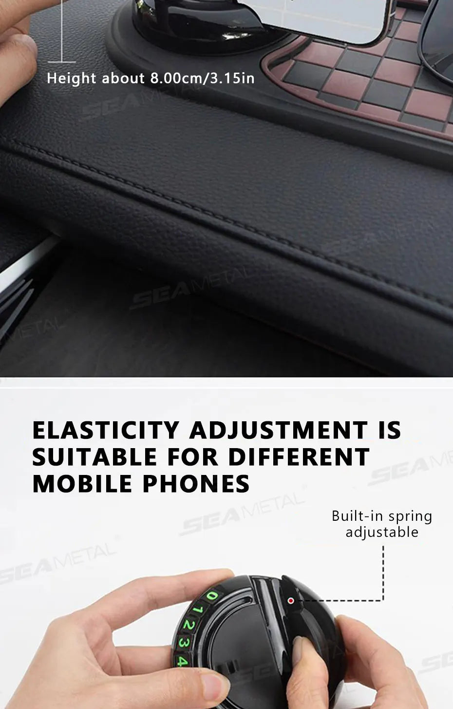 2 in 1 Dashboard Anti Slip Mat with Phone Mount 360-Degree Rotation Car Phone Holder Non-Slip Adhesive Mat for Car