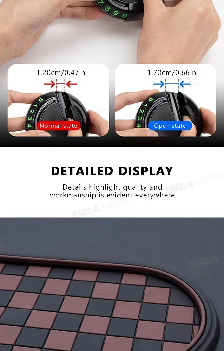 2 in 1 Dashboard Anti Slip Mat with Phone Mount 360-Degree Rotation Car Phone Holder Non-Slip Adhesive Mat for Car