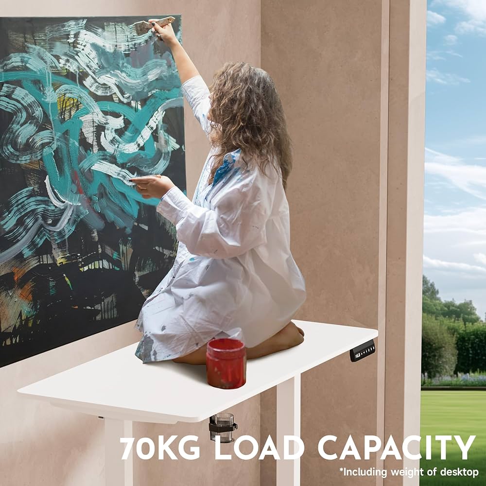 Ergonomic Standing Desk Adjustable Height 71cm to 116 cm Electric Sit-Stand Lift Computer Desk,Memory Modern Lift Electric Gaming Desktop Work Standing Desk for Home, Office, Gamingļ¼Whiteļ¼