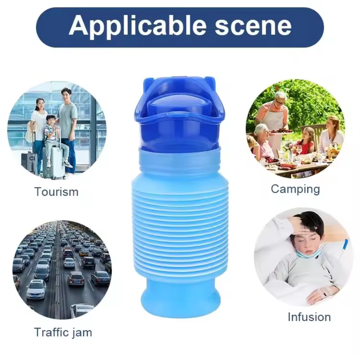 750ml Outdoor Portable Car Urinal Telescopic Squat-free Female Boys And Children Travel Camping Hiking Emergency Urinal Foldable