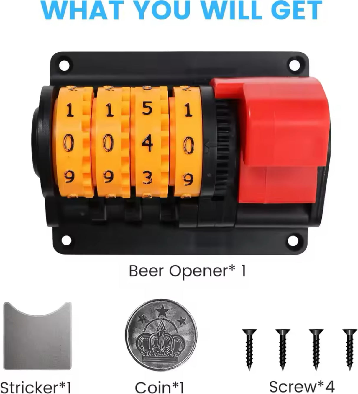 Beer Counter Bottle Opener Wall Mounted Automatic Counting Bottle Opener Creative Beer Can Opener for Kitchen Bar Restaurant