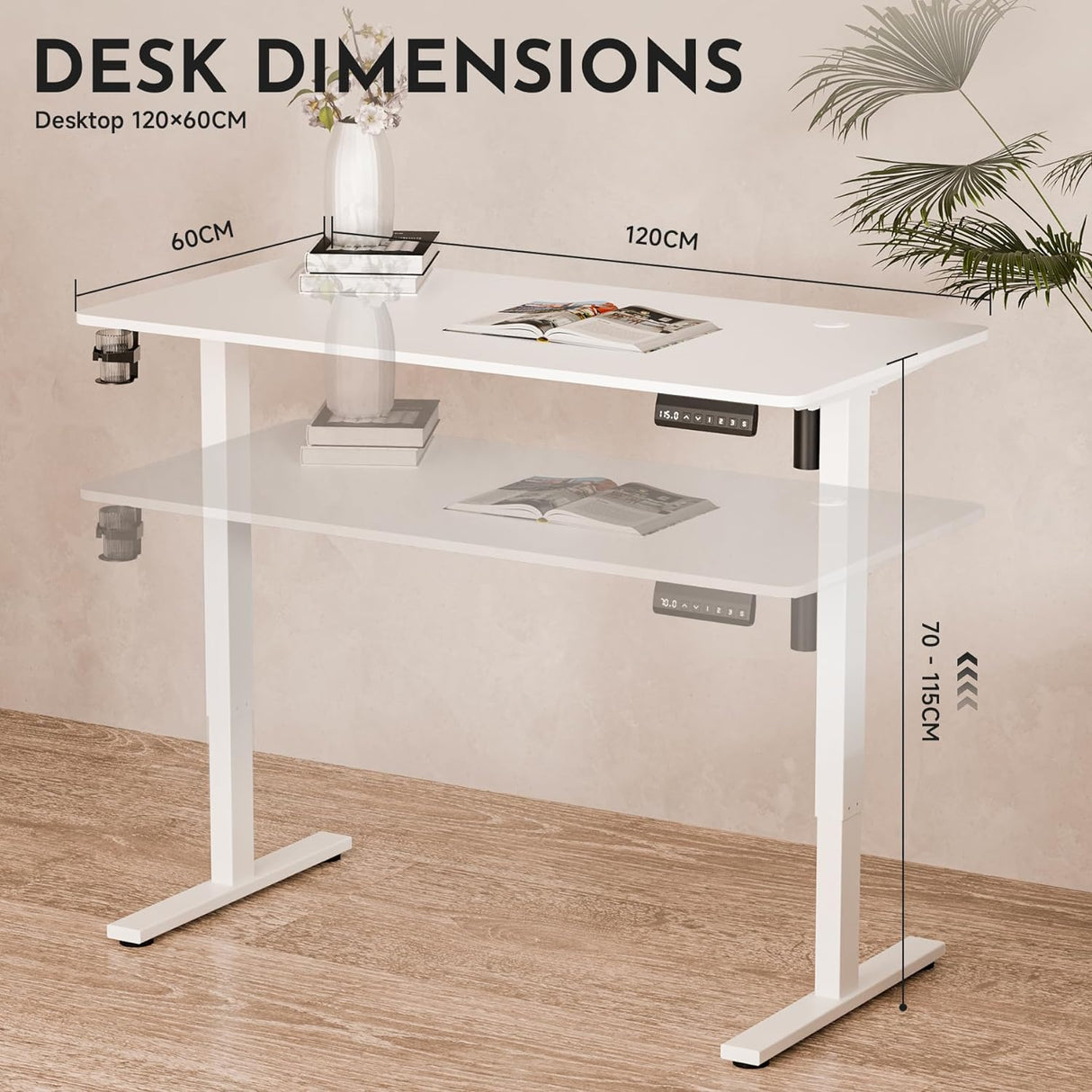Ergonomic Standing Desk Adjustable Height 71cm to 116 cm Electric Sit-Stand Lift Computer Desk,Memory Modern Lift Electric Gaming Desktop Work Standing Desk for Home, Office, Gamingļ¼Whiteļ¼
