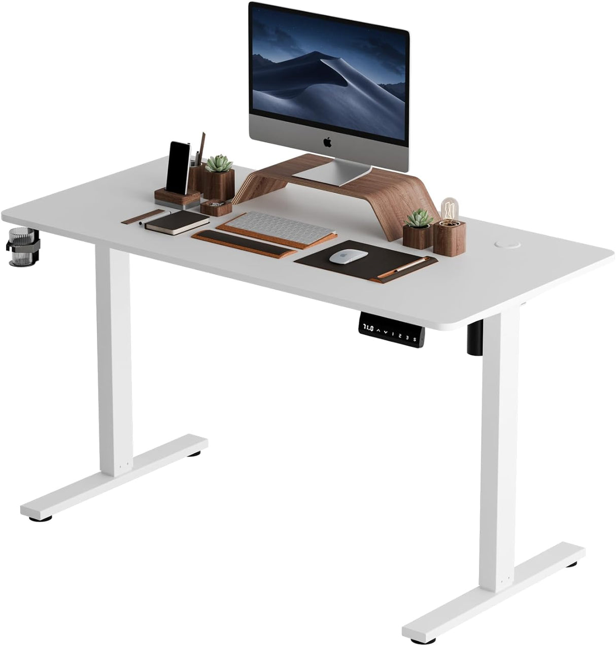 Ergonomic Standing Desk Adjustable Height 71cm to 116 cm Electric Sit-Stand Lift Computer Desk,Memory Modern Lift Electric Gaming Desktop Work Standing Desk for Home, Office, Gamingļ¼Whiteļ¼