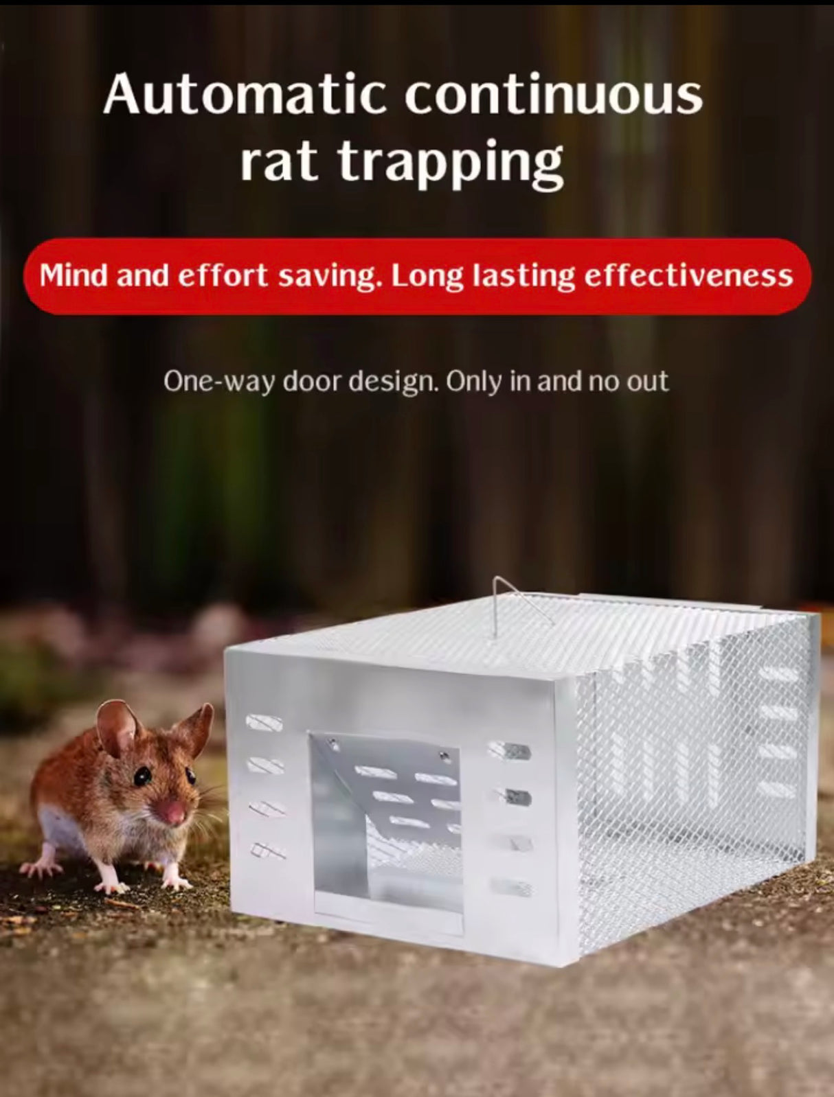 Household Fully Automatic Mouse Trap Safe Continuous Mouse Trap No Return Indoor Large Space Non-toxic Reusable Humane Rat Trap
