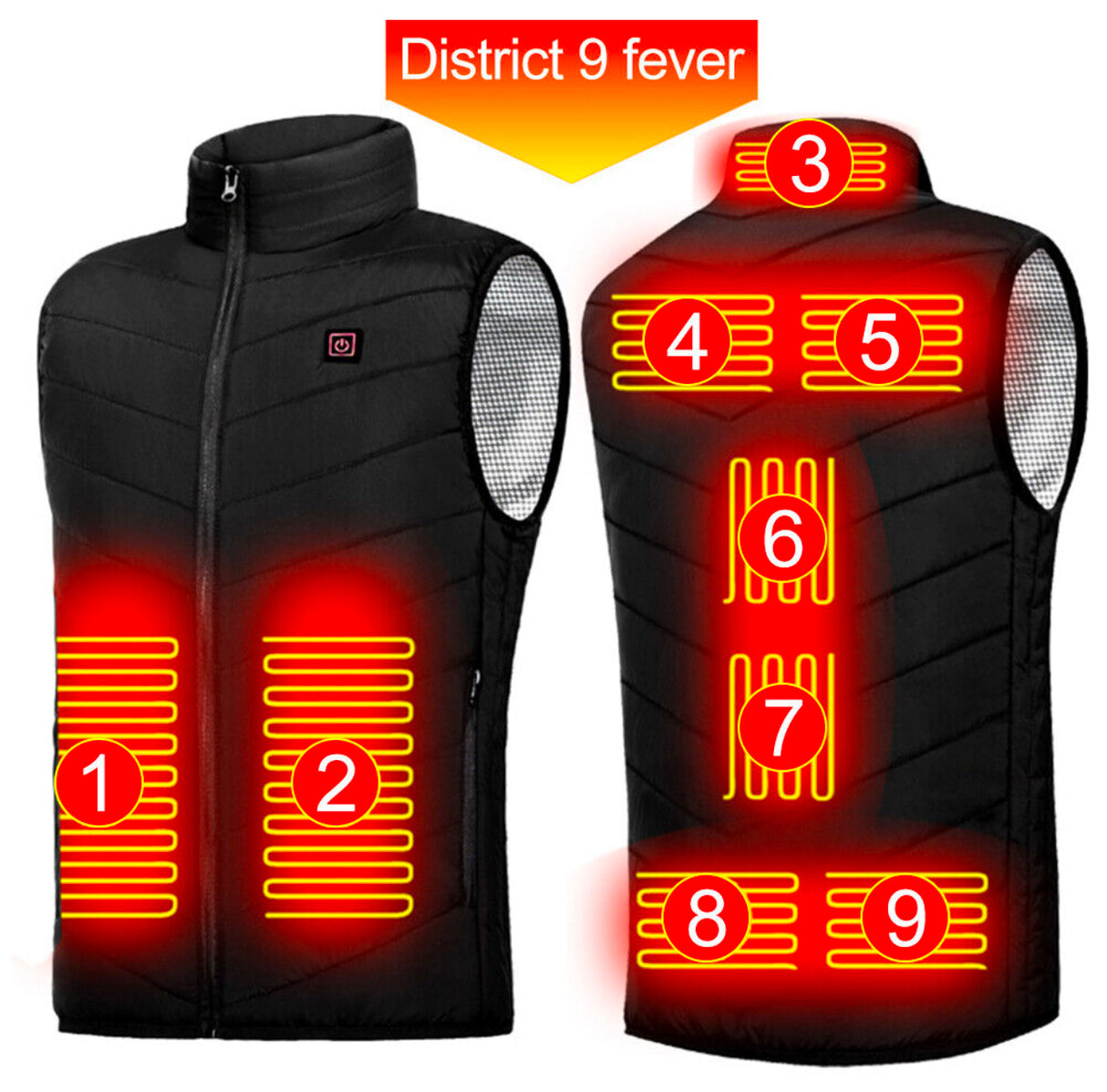 Electric Vest Heated Jacket USB Thermal Warm Heat Pad Winter Body Warmer Unisex