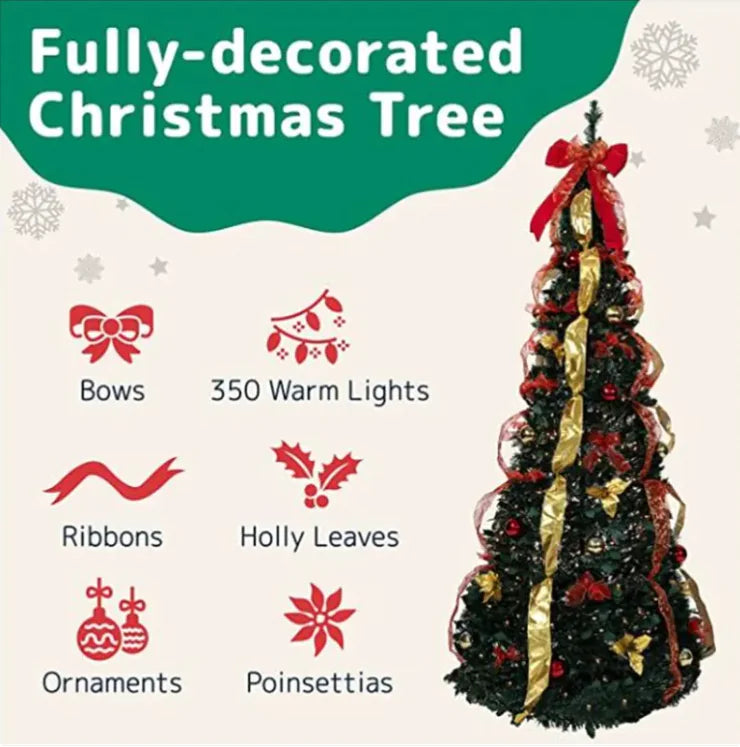 Foldable Christmas Tree with Ornaments