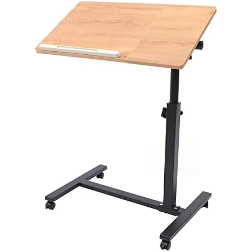 360° Rotation Mobile Rolling Desk Computer Cart Rolling 58-90cm Height Adjustable Lap Desk for Laptop Desk Mobile Workstation