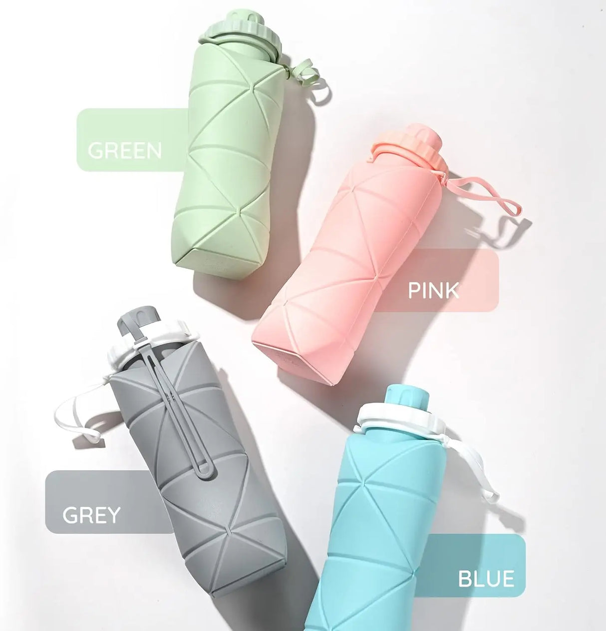 Silicone Collapsible Sports Water Bottles Outdoor Camping Folding Water Cup Large Capacity Travel Foldable Leakproof Kettle