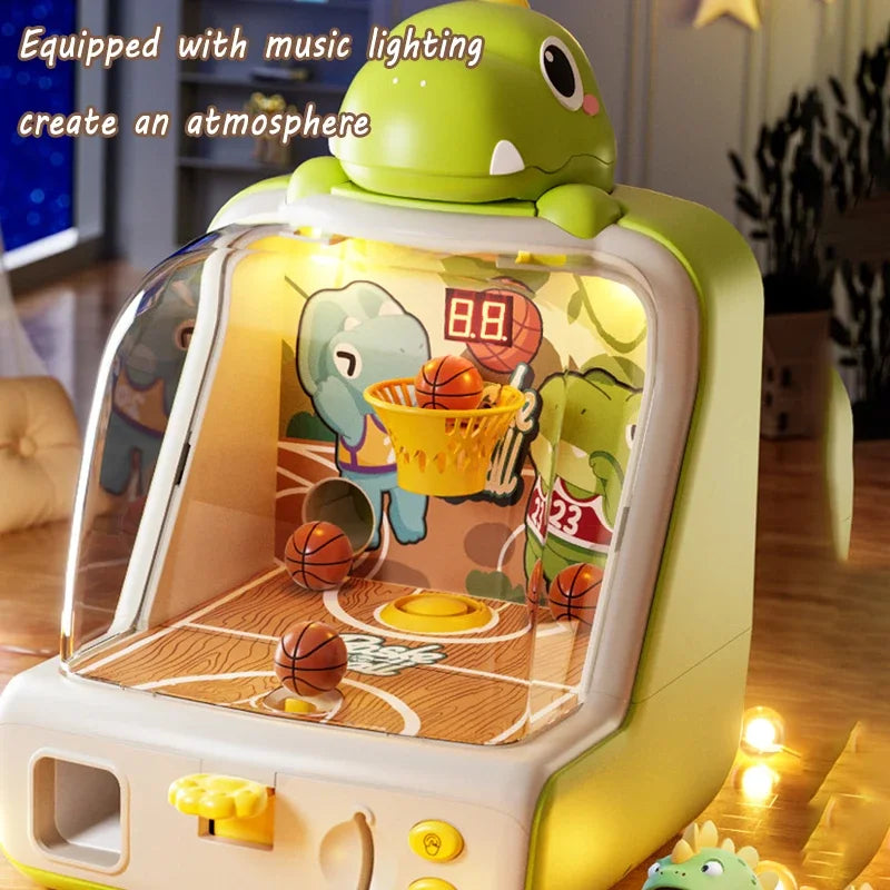 Basketball Shooting Arcade Game Toy - Desktop Pinball Hoop with LED Scoring, Fun Interactive for Kids Family Party Gathering