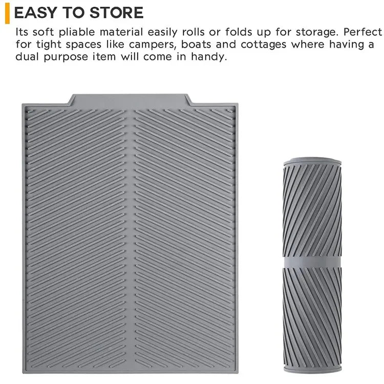 Silicone Drain Pad Drying Mat Pots Dish Drain Mat For Kitchen Tableware Non-slip Mats Anti-scald Coaster Kitchen Utensils