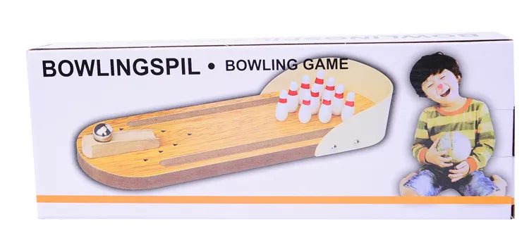 High-end small safe wooden children's educational innovation toys mini bowling set tabletop game wooden parent-child fun toys