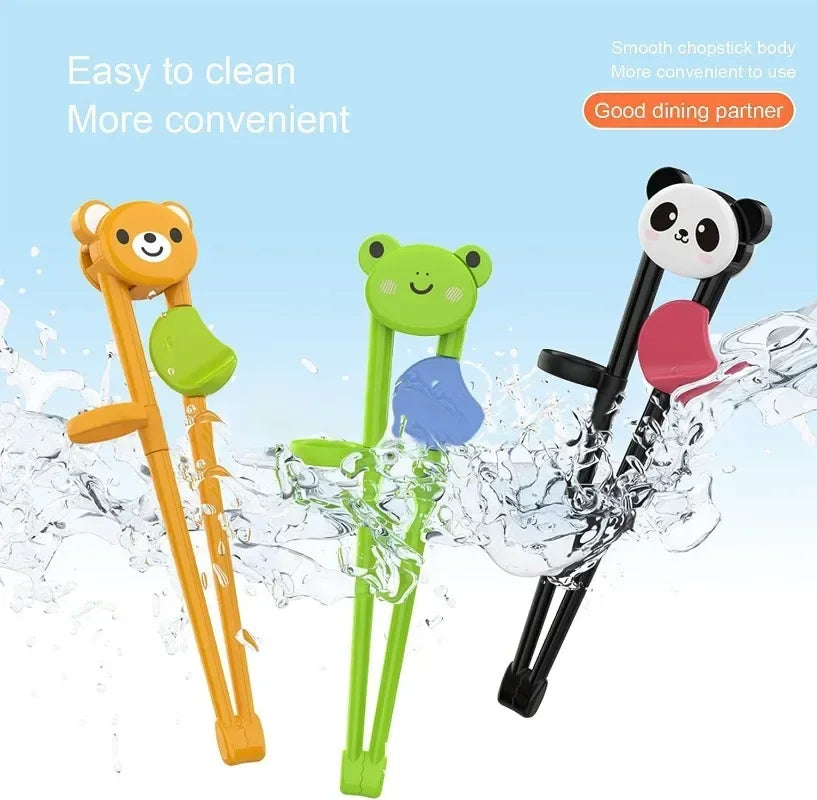 3/1PCS Cute Animal Learning Chopsticks for Children Cartoon Elementary Chopsticks Food Grade Training Chopsticks Kids Tableware