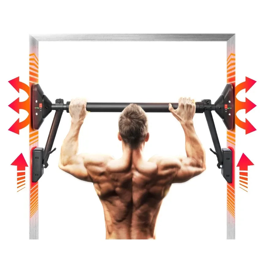 Pull Up Bar for Home Gym: Dual Direction Support System Enables Full Upper Body Workout Adjustable Height Fitness Training Equip