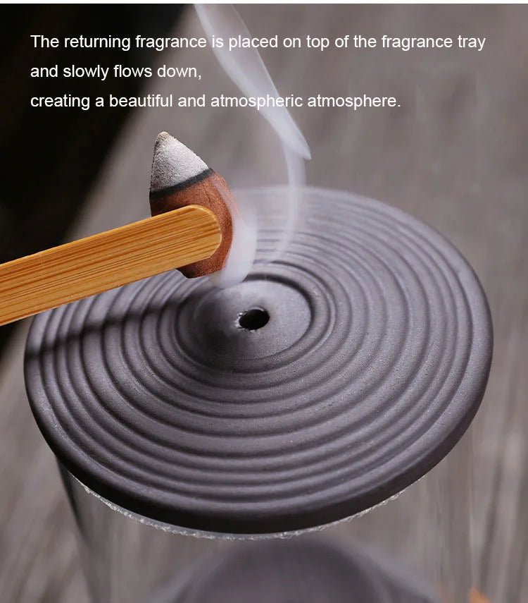 Retro Time Runs Back Flow Incense Stove Creative Home Decoration Grinding Plate Waterfall Crafts Odor Removal Aromatherapy Stove