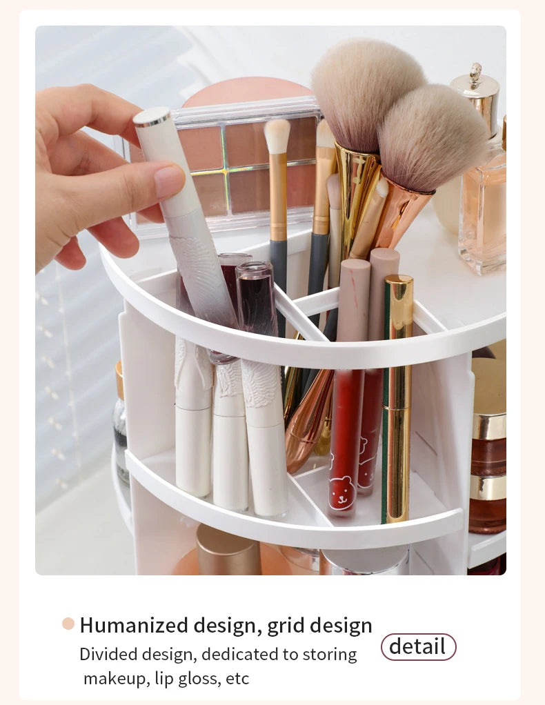 360 Degree Rotating Makeup Storage Box Rotating Layer Transparent Desktop Organizer Home Dresser Perfume Skin Care Shelf